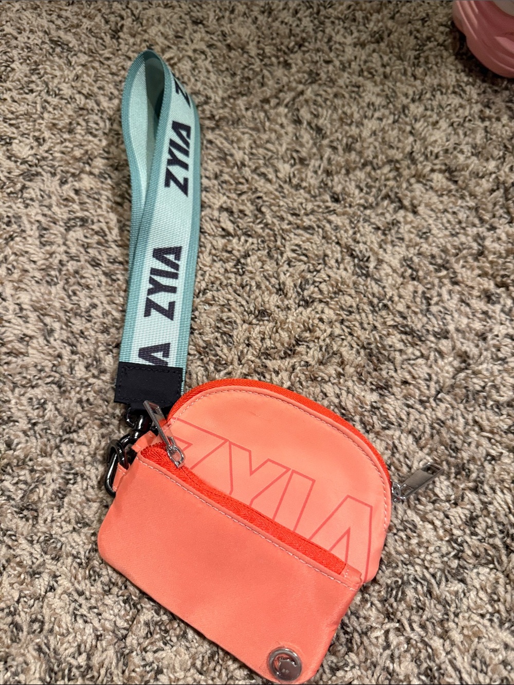 Coral Mini Crossbody Bag with Mint Logo Strap Zyia brand new without tags.
